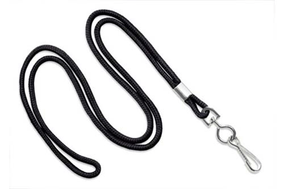 1/8" Round Lanyard - Black