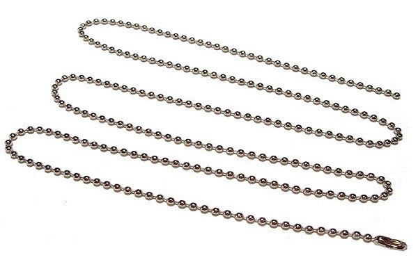 Silver Beaded Neck Chain - 30 Inches